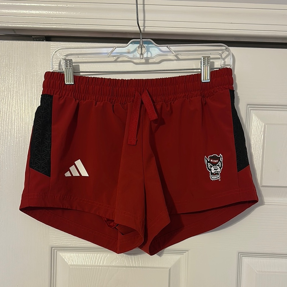 NC State Adidas Red and Black Athletic Shorts